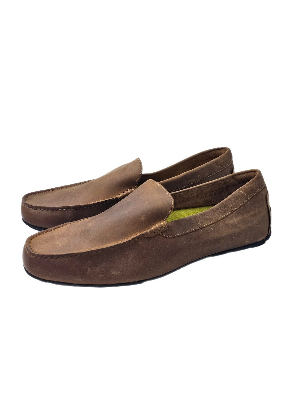 Florsheim Motor Venetian Driver Brown Crazy Horse Leather Loafers Men's 14M NWOB